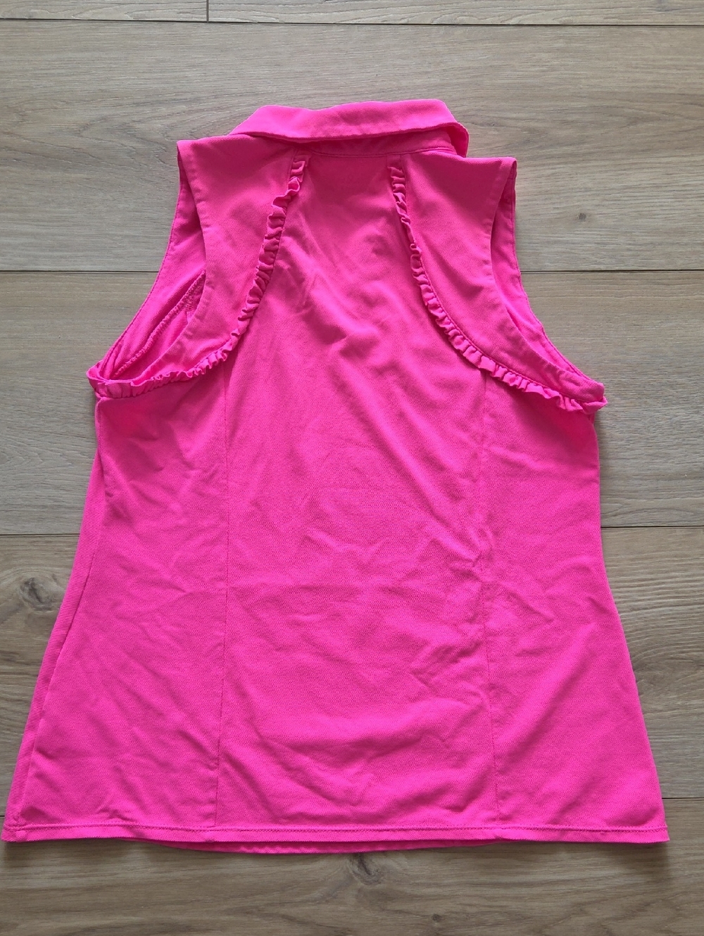 Lilly Pulitzer UPF 50+ Luxletic Martina Polo Top Pink Palms Medium - Picture 8 of 8